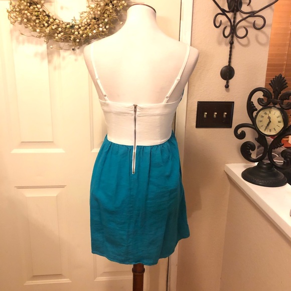 Anthropologie Staring At Stars Teal Midi Dress - Picture 5 of 8